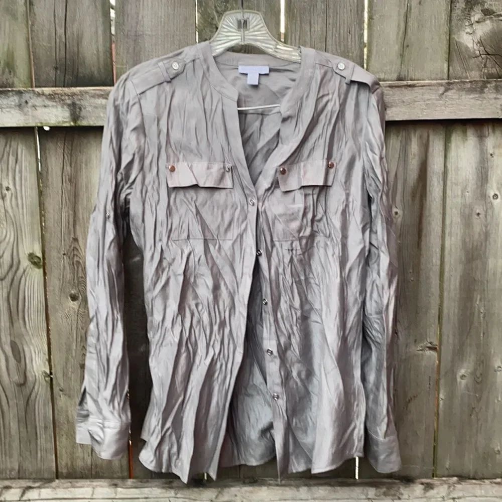 Charter Club Gray Button Down Shirt sz. S NWT